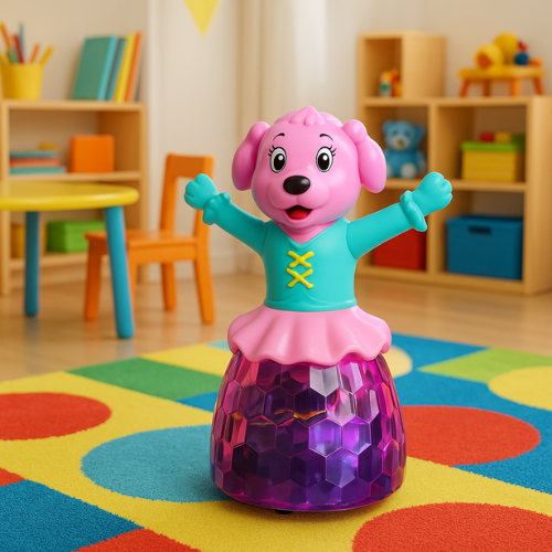 SOLO CITY 3D Flash Light Rotate Dog 360 With Musical Rotation Happy Time To Give Children A Good Gift  (Multicolor) ARTICLE NO TYRDMDTD1M