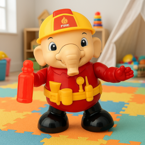 SOLO CITY MUSICAL FUNNY ROBOT ELEPHANT DANCING WALKING DANCING MUSICAL LIGHT FIRE FIGHTER RESCUE ANIMAL SWING TOY for KIDS ARTICLE NO TYFFEETD1M