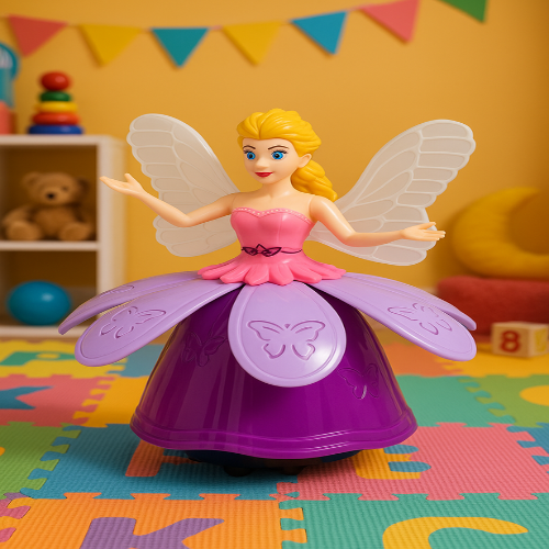 SOLO CITY Dancing Doll Princess Musical 360 Degree Rotating Angel Girl Flashing Lights with Music Sound Toy for Kids (Pink Angle Doll) Random Design ARTICLE NO TYDDMTD1M