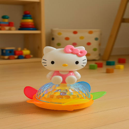 SOLO CITY Moving Hello kitty with soft Music and 3D Lights musical toys for kids | This Toys is Flahing with unique Dazzlign Light | Hello Kitty... ARTICLE NO TYHKDTD1M