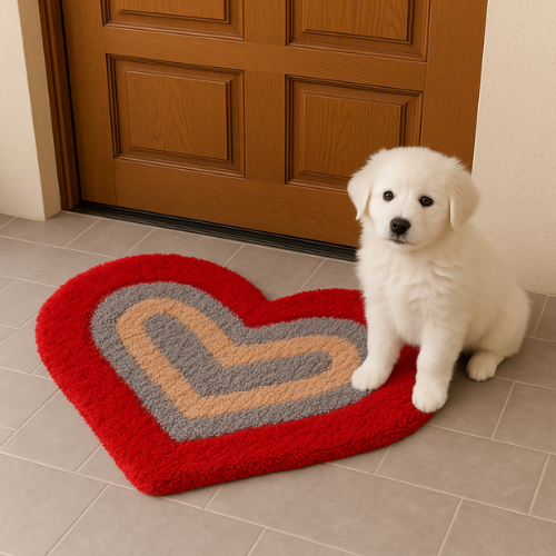 TINYSHADES Polyester Feather Heart Shape Doormats for Home ARTICLE NO HFTSDMD4M