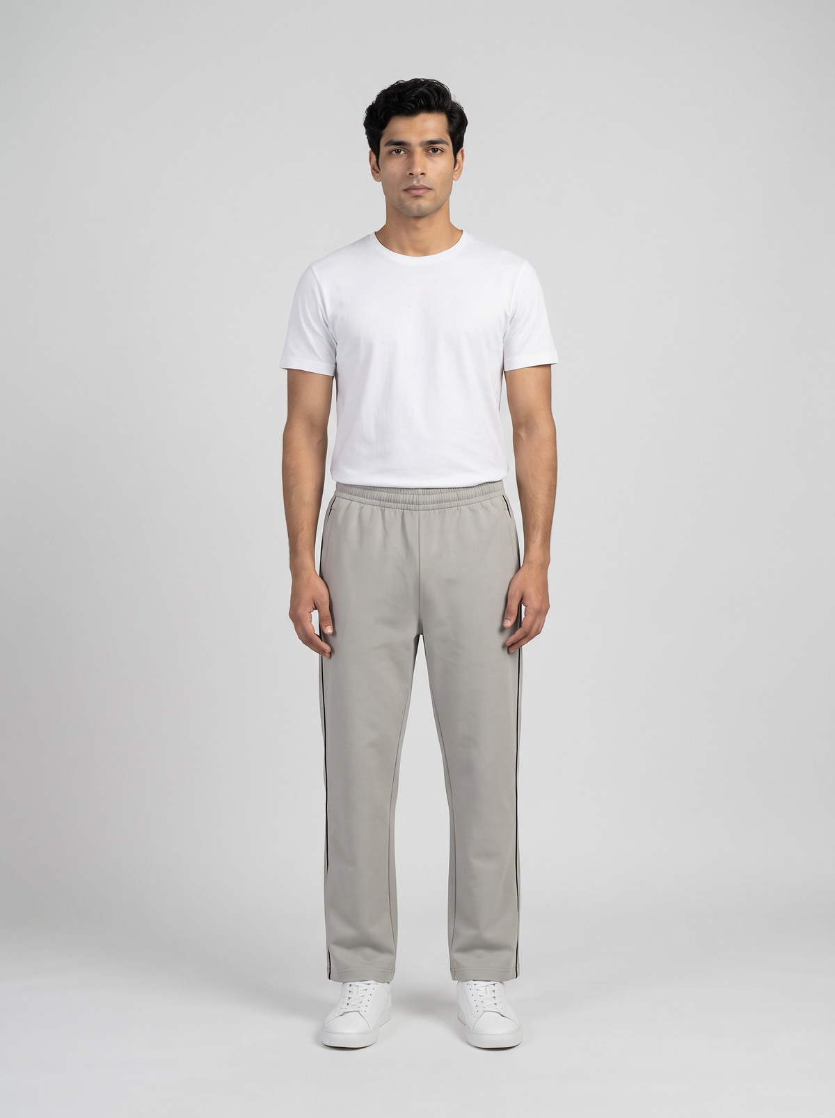 MOON FLY MEN SILVER ATHLETIC TRACK PANTS | REGULAR FIT | SOFT FABRIC | GYM, RUNNING & WALKING