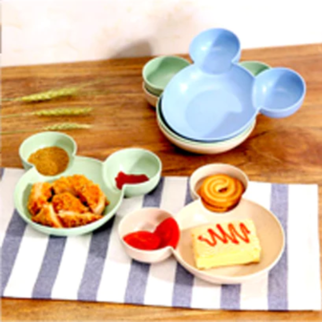 WELLMORA UNBREAKABLE PLASTIC MICKEY SHAPED KIDS/SNACK SERVING PLATE (WITHOUT STICKER) ARTICLE NO HKMSKSPWD1M