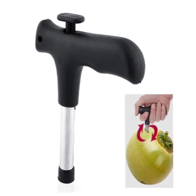 WELLMORA PREMIUM QUALITY STAINLESS STEEL COCONUT OPENER TOOL/DRILLER WITH COMFORTABLE GRIP ARTICLE NO HKSSCOTWD1M