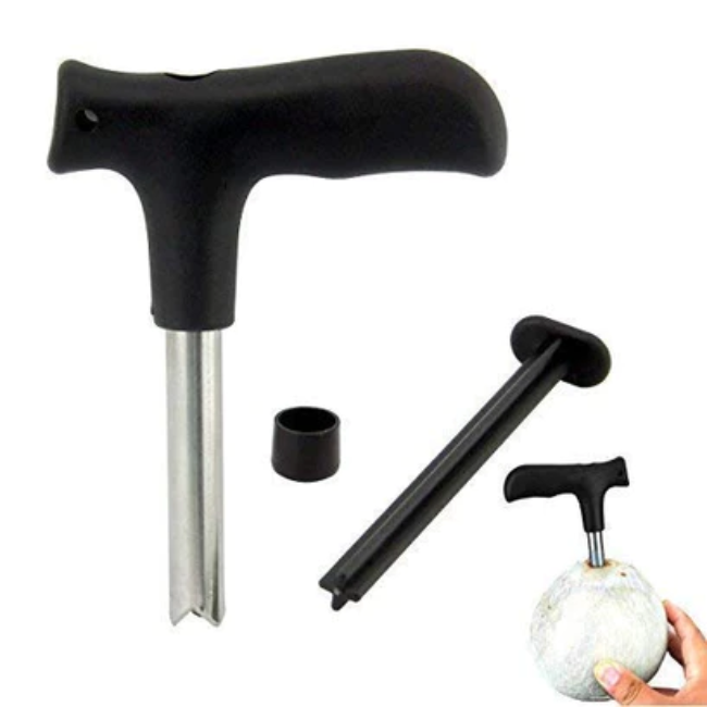 WELLMORA PREMIUM QUALITY STAINLESS STEEL COCONUT OPENER TOOL/DRILLER WITH COMFORTABLE GRIP ARTICLE NO HKSSCOTWD1M