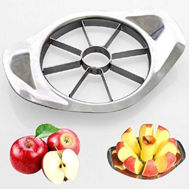 WELLMORA STAINLESS STEEL APPLE CUTTER/SLICER WITH 8 BLADES AND HANDLE ARTICLE NO HKSSACWD1M