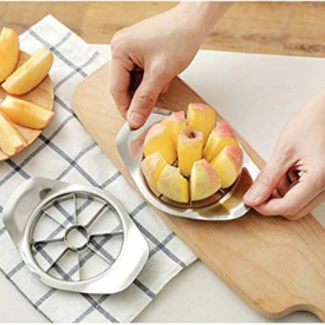 WELLMORA STAINLESS STEEL APPLE CUTTER/SLICER WITH 8 BLADES AND HANDLE ARTICLE NO HKSSACWD1M