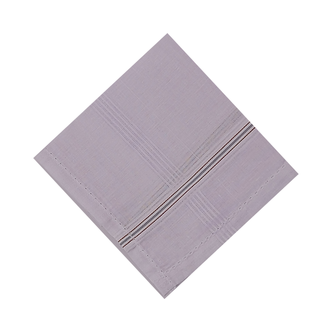TINYSHADES Large Cotton Handkerchiefs Hanky Kerchief For Men White Striped (PACK OF 6) ARTICLE NO FAMNHKTSD2M