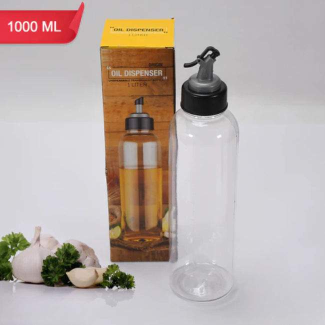 WELLMORA OIL DISPENSER TRANSPARENT PLASTIC OIL BOTTLE | 1 LITER ARTICLE NO HKODTPOBWD1M