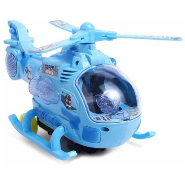 SOLO CITY Electric Helicopter Without Remote 360 Degree Rotation Musical and 3D Lights Helicopter Toy for Kids ARTICLE NO TYETHLSD1M