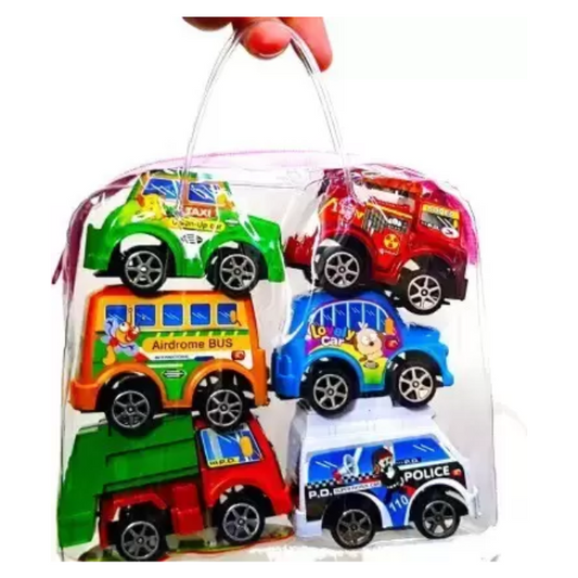 SOLO CITY Unbreakable Wonder Small Cars Set For Kids With Bag(Multicolor,Pack Of 6 ARTICLE NO TYUWSCD1M