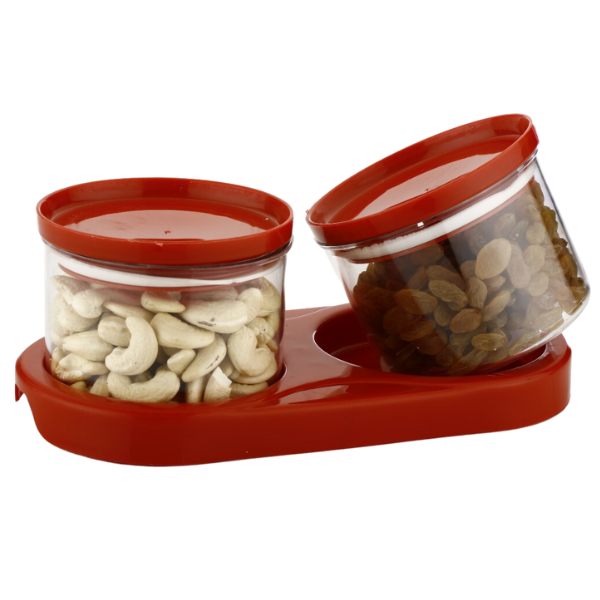 WELLMORA Dry Fruit Container Tray Set with Lid & Serving Tray, DryFruit Box Set with Serving Tray for Serving Sweets, Chips, Cookies Other Snacks ARTICLE NO HKWMDFBMD2M