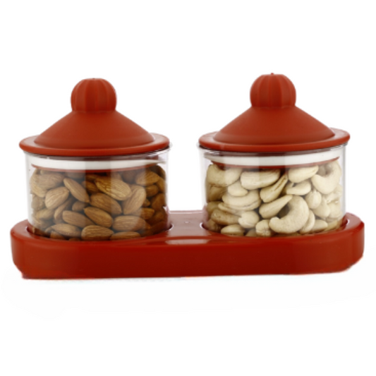 WELLMORA Dry Fruit Container Tray Set with Lid & Serving Tray, DryFruit Box Set with Serving Tray for Serving Sweets, Chips, Cookies Other Snacks ARTICLE NO HKWMDFBMD3M