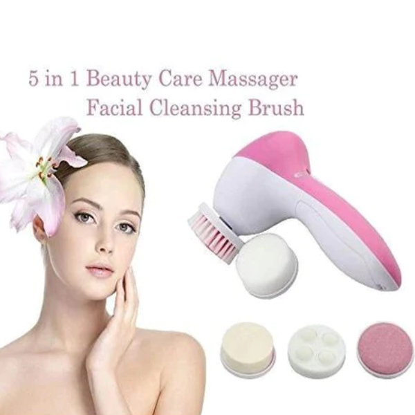 AIROTRON 5 in 1 Face Facial Exfoliator Electric Massage Machine Care & Cleansing Cleanser Massager Kit For Smoothing Body Beauty Skin Cleaner facial massager machine for face ARTICLE NO HTEFMD1M