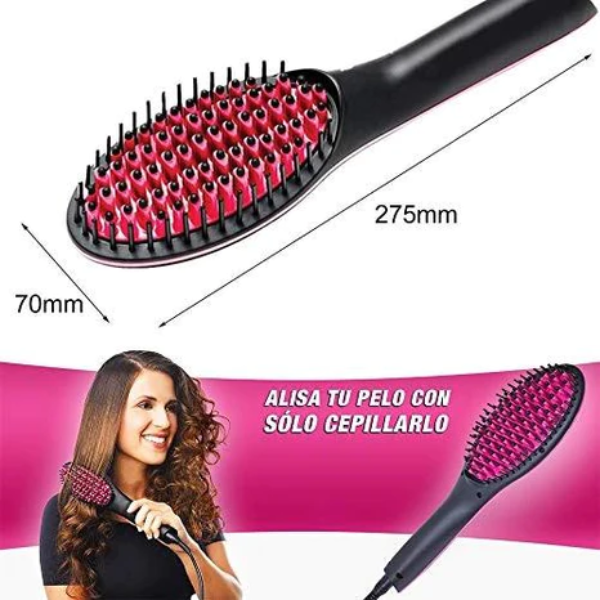 AIROTRON Electric Comb Brush Nano Straightening LCD Screen Temperature Control Ceramic Heating Detangling Hair Brush for women ARTICLE NO HTCHSED1M