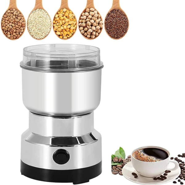 WELLMORA Coffee Grinder Multi-Functional Electric Stainless Steel Herbs Spices Nuts Grain Grinder, Portable Coffee Bean Seasonings Spices Mill Powder Machine Grinder for Home and Office ARTICLE NO HKMEGCGD1M
