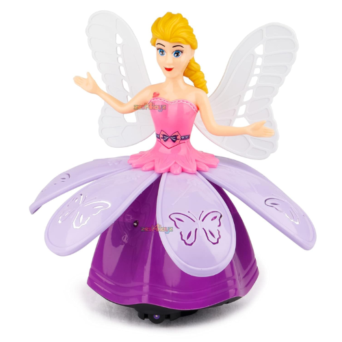 SOLO CITY Dancing Doll Princess Musical 360 Degree Rotating Angel Girl Flashing Lights with Music Sound Toy for Kids (Pink Angle Doll) Random Design ARTICLE NO TYDDMTD1M