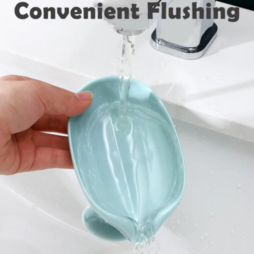 WELLMORA Soap Holder Leaf-Shape Self Draining Soap - with Suction Cup Soap Dish Suitable for Shower, Bathroom, Kitchen Sink (Multicolor) ARTICLE NO HKLSDBSHWD2M
