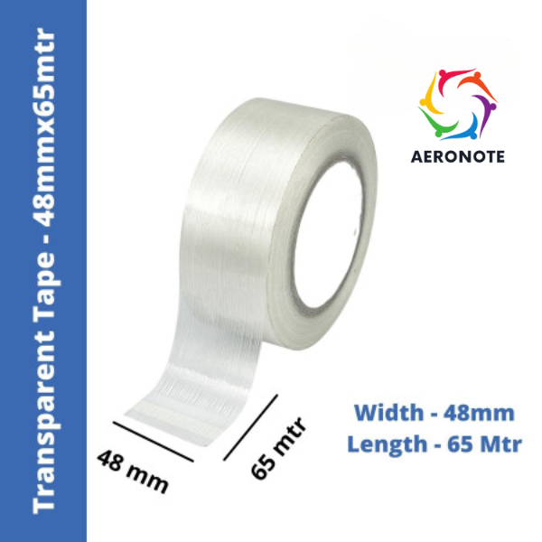 Aeronote BOPP Tape/Packaging Tape Premium Grade 48 mm width 65 meter length Clear (Set of 2) ARTICLE NO STPTPGD2M