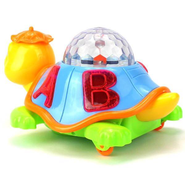 SOLO CITY Tortoise Toy with Sound Music and 3D Flashing Lights,Battery Operated Kid's Bump and Go Toy Animal Figure for Kids Boys and Girls. ARTICLE NO TYTTBOD1M