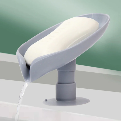 WELLMORA Soap Holder Leaf-Shape Self Draining Soap - with Suction Cup Soap Dish Suitable for Shower, Bathroom, Kitchen Sink (Multicolor) ARTICLE NO HKLSDBSHWD2M
