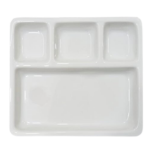 WELLMORA Lunch Plates,Dinner Plates Thali || Full Length Lunch Thali Multicolor Plate Set of 2 (White) ARTICLE NO HKPPDPD1M