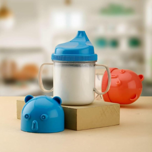 WELLMORA Baby Sip - Mug, Bpa Free Unbreakable Sippy Cup Plastic Sipper Cup with Double Handle ARTICLE NO HKPIBSD1M1