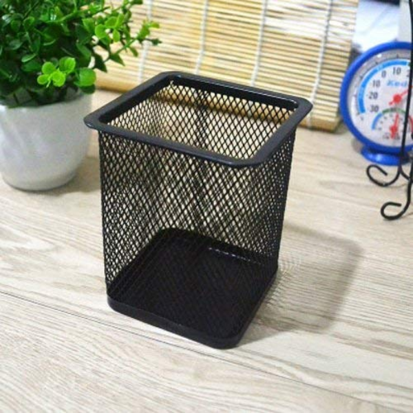 Aeronote Cylendrical Black Mesh Metal Desk Pen, Pencil and Other Stationery Organiser Holder, Use at Office, School and Home Pack of 1 ARTICLE NO STCSOHD2M