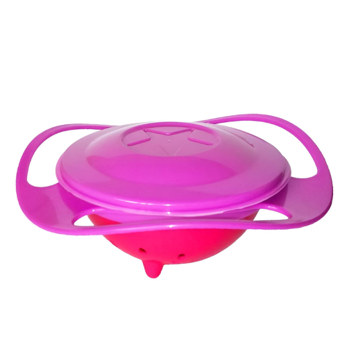 WELLMORA Bowl for Baby 1 Pc – Multicolor Non-Spill Toddler Feeding Bowl, 360° Rotating Spill-Proof Dish for Kids, Snack Container with Lid, BPA-Free, Easy to Clean, Mealtime Solution for Babies ARTICLE NO HKMSKSPWD2M
