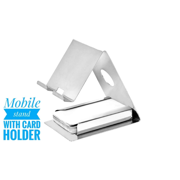 RAY VISION Stainless Steel Mobile Stand with Card Holder ARTICLE NO MASSMHCSD1M