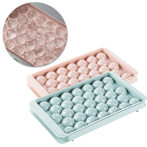 WELLMORA Plastic Mini Round Ice Cube Tray with Lid | Ice Ball Maker for Fresh Juice, Mocktails, Whiskey, Cocktails, Tea & Coffee | 33 Cavity, Easy Release & Stackable in Freezer ARTICLE NO HKDFTWDOR1M (Copy)