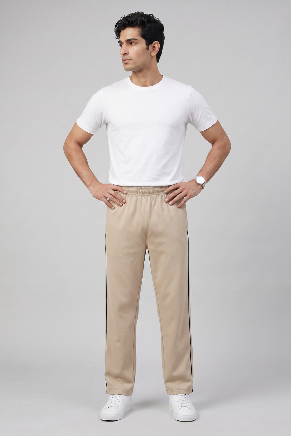 MOON FLY MEN COFFEE BEIGE ATHLETIC TRACK PANTS | REGULAR FIT | SOFT FABRIC | GYM, RUNNING & WALKING (Copy)