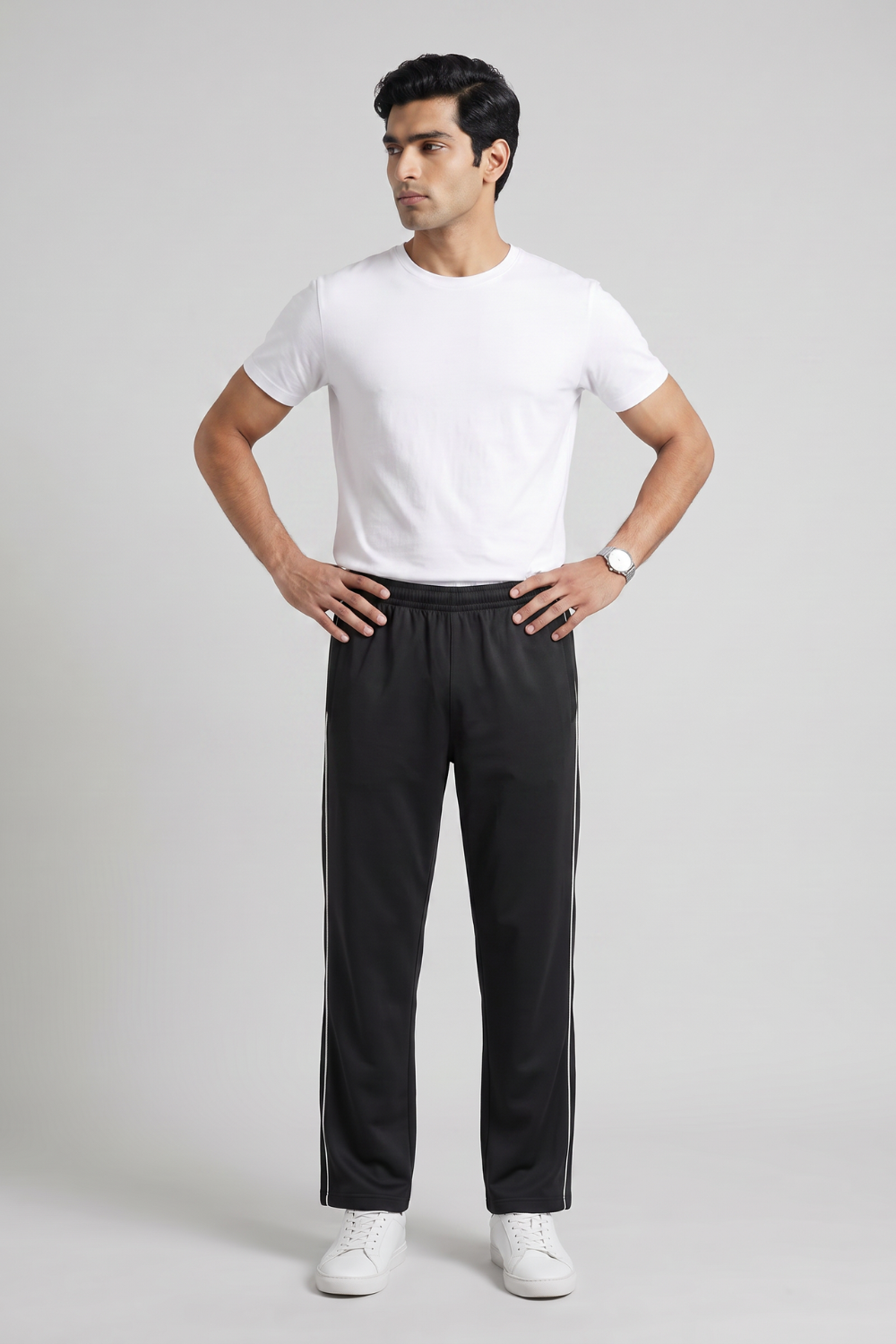 MOON FLY MEN COFFEE BLACK ATHLETIC TRACK PANTS | REGULAR FIT | SOFT FABRIC | GYM, RUNNING & WALKING