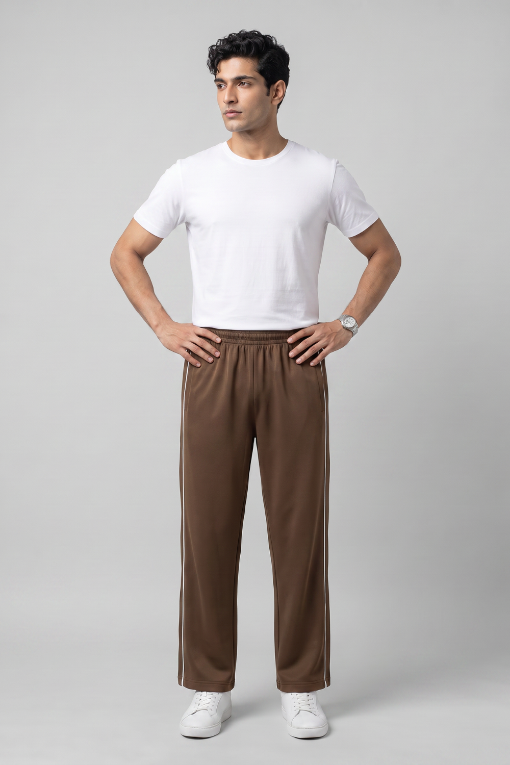 MOON FLY MEN COFFEE BROWN ATHLETIC TRACK PANTS | REGULAR FIT | SOFT FABRIC | GYM, RUNNING & WALKING (Copy)