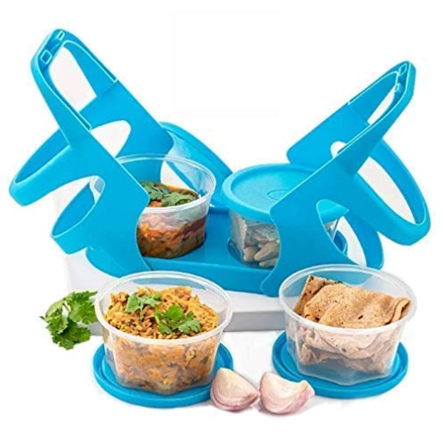 WELLMORA Lunch Box with Attractive Stand - 4 pcs (200 ml Each Container) ARTICLE NO HKSLBWMD2M2