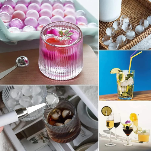 WELLMORA Plastic Mini Round Ice Cube Tray with Lid | Ice Ball Maker for Fresh Juice, Mocktails, Whiskey, Cocktails, Tea & Coffee | 33 Cavity, Easy Release & Stackable in Freezer ARTICLE NO HKDFTWDOR1M (Copy)