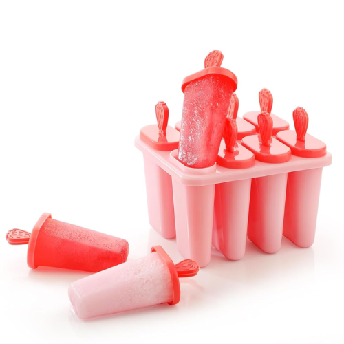 WELLMORA Set of 8 Plastic 100% Food Grade Homemade Reusable for Home, Kitchen, Ice Lolly Mould,Popsicle Frozen Ice Cream, Ice Pop Makers, Kulfi Candy Mould Tray for Children & Adults - Multicolor ARTICLE NO HKDFITWD5M