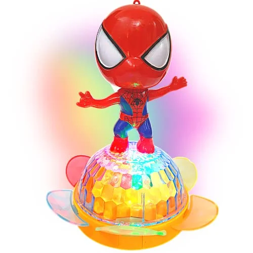 SOLO CITY Super Toy 3D Light Dancing Spider-Men with Bump and Go Action, Music with Soft Music and 3D Lights Musical Toys for Kids | Spidrmen Musical Toys for Kids Best Birthday Gift for Kids ARTICLE NO TYESLMD1M