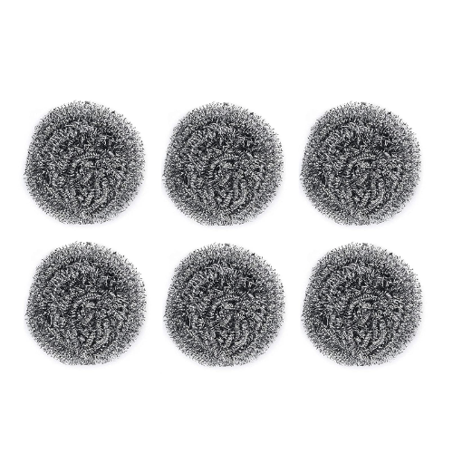 WELLMORA Round Shape Stainless Steel Scrubber (Pack of 6) ARTICLE NO HKSBBSBD22M