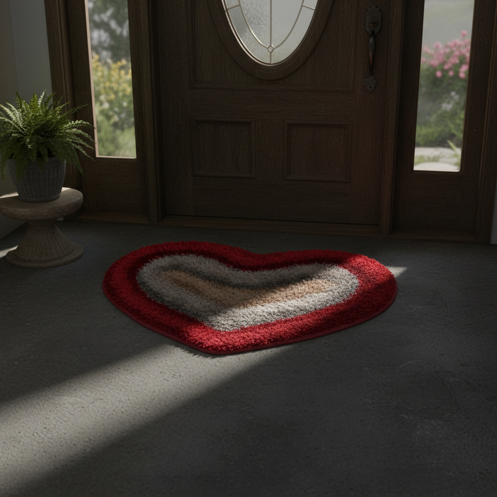 TINYSHADES Polyester Feather Heart Shape Doormats for Home ARTICLE NO HFTSDMD4M