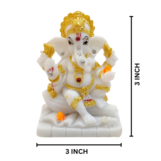 SPRINKLES Lord Shankh Ganesha Idol for Home and Car ARTICLE NO GDSKLGSD1M