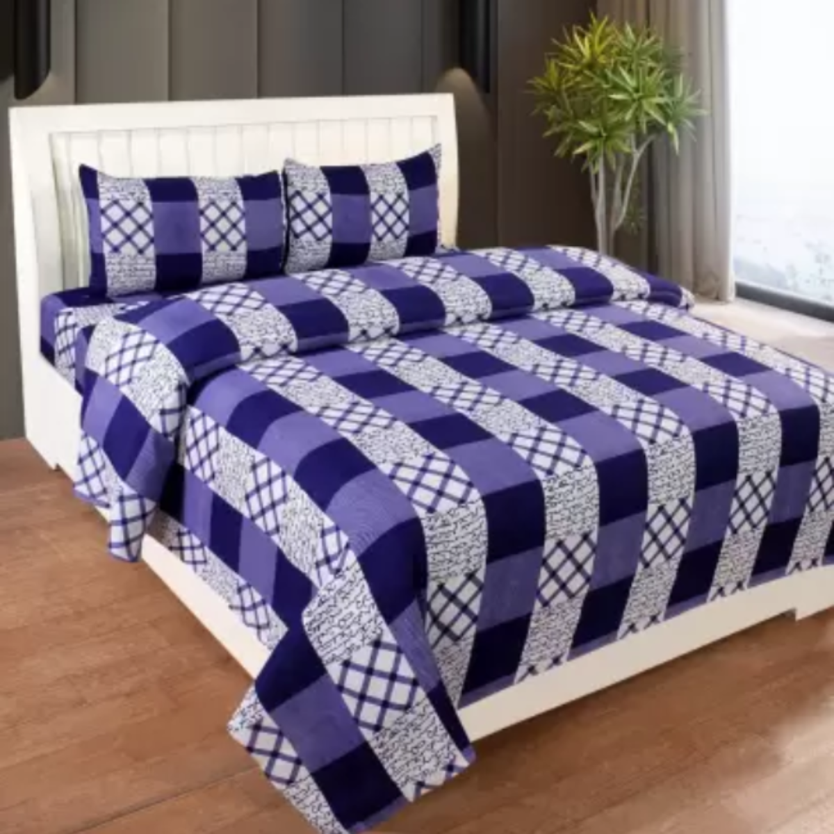 SPRINGSTONE POLYCOTTON DOUBLE PRINTED FLAT BEDSHEET ARTICLE NO HFDBSSD7M