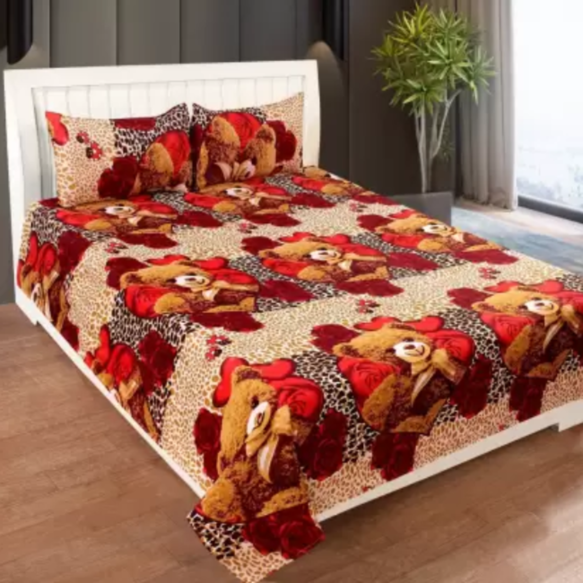 SPRINGSTONE POLYCOTTON DOUBLE PRINTED FLAT BEDSHEET ARTICLE NO HFDBSSD6M