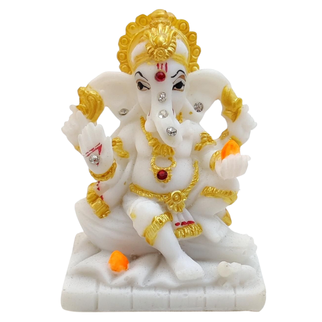 SPRINKLES Lord Shankh Ganesha Idol for Home and Car ARTICLE NO GDSKLGSD1M